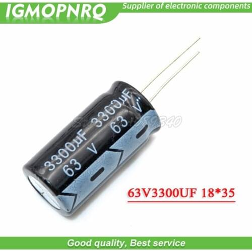 5PCS 63V3300UF 3300UF63V 18X35MM 63v 3300uf 18*35 Electro Electrolytic capacitor