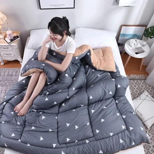 Fleece quilt lamb velvet comforter warm winter quilt spring and autumn quilt core Lamb wool soft warm quilt