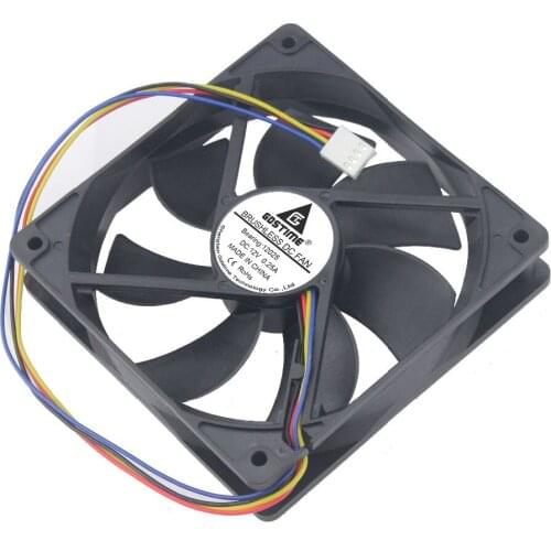 Gdstime 100pcs 4Pin FG PWM DC 12V 12025 Fluid bearing Mute 12cm CPU Computer Case Cooling Fan 120mm x 25mm Speed Control