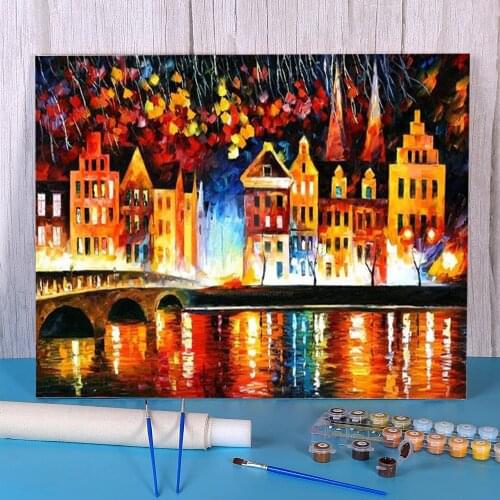 On The Other Shore Coloring By Numbers Painting Complete Kit Acrylic Paints 40*50 Canvas Pictures Home Decor Wholesale