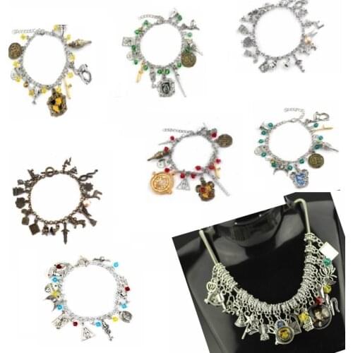 Movie&TV Harried Combination Figures Snitch Potters Tine Turner Silver Plated Charm Bead Bracelet Necklace Pendant Kids Toy Gift