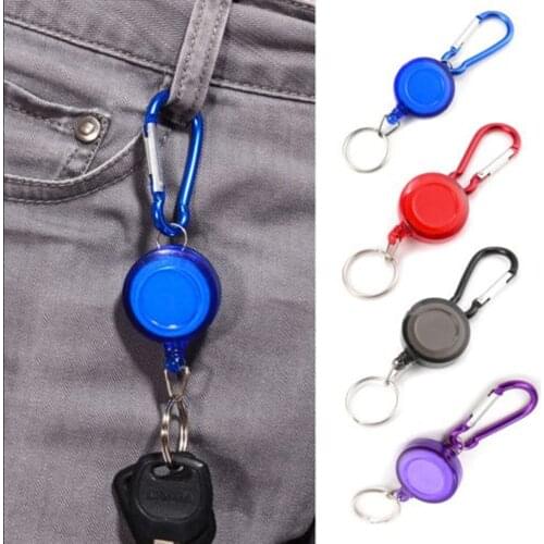 Multifunction Retractable Key Chain Carabiner Hooks Ski Pass Holder Hunting Tools Outdoors Accessories Carabiner