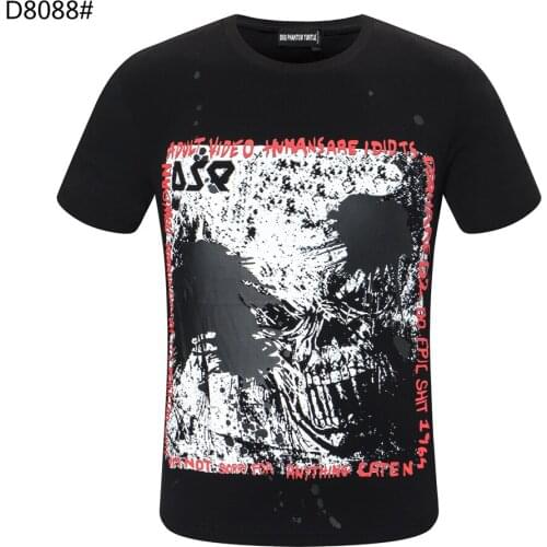 DSQ PHANTOM TURTLE Mens Short Sleeve Logo Series Graphic T-Shirt Men Fashion Print Cotton Tees Breathable Quality Tops D80882