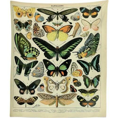 Butterfly Witchcraft Tapestry Wall Carpet Papilio Crystal Divination Trippy Tapiz Hippie Boho Wall Blanket Decor Room Art Mural