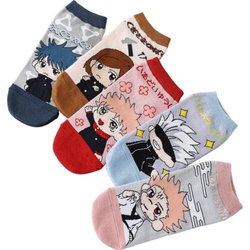 Anime Jujutsu Kaisen Sock Cosplay Itadori Yuji Kugisaki Nobara Gojo Satoru Sneaker Ankle Socks
