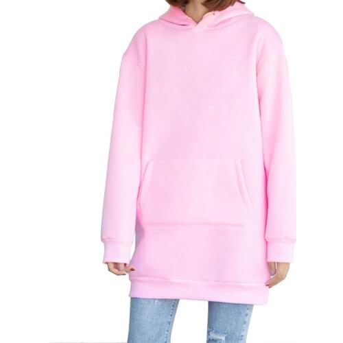 New Fashion Women' Hoodies Spring and Autumn Long Sweater Womens Casual Solid Color Round Neck Long Sleeve Hooded Sweatshirts