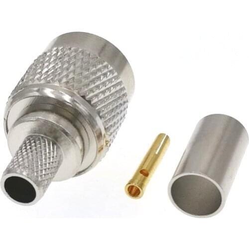 50PCS RP-TNC Male Jack Center Crimp RF Connector For RG-8X LMR240 RG8X LMR-240