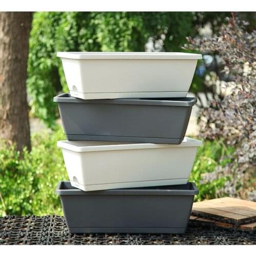 Vegetable Planting Pot Plastic Balcony Garden Flower Pot Trough Rectangle Vegetable Fruit Grow