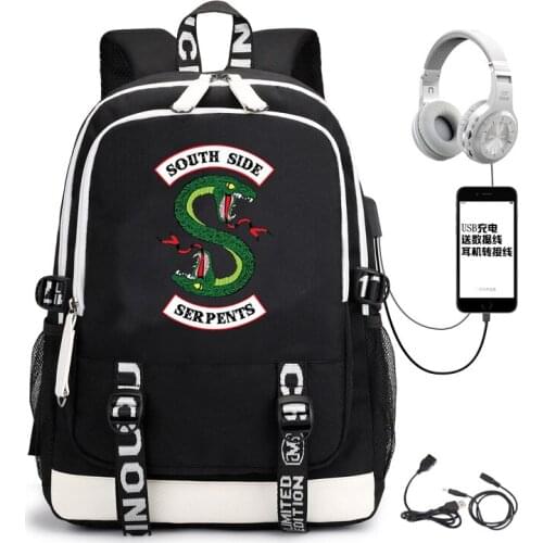 Riverdale USB Charge Canvas Backpack Waterproof Women School Backpacks Bagpack School Bags Teenage Girls Travel Mochilas