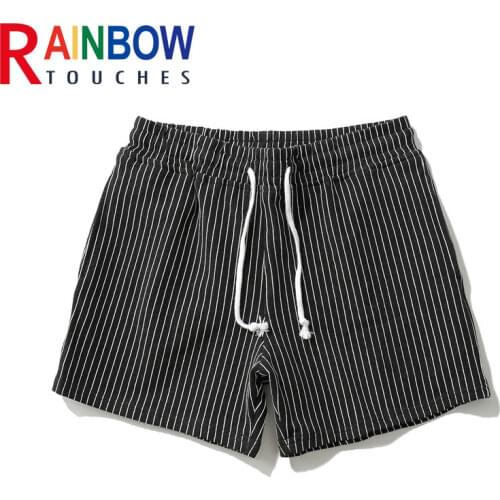 Rainbowtouches Shorts Mens Fitness Pants Stripe Pattern Design Breathable Sweat Wicking Elastic Running Shorts Superior Quality