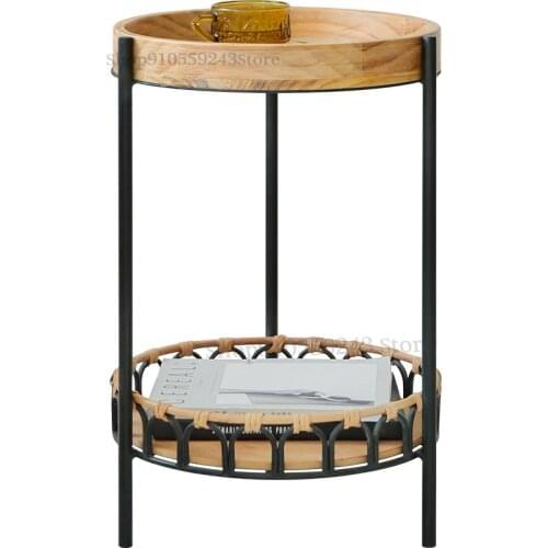 Nordic Simple Round Iron Side Table Ins Wind Multi-layer Storage Rack Small Apartment Sofa Side Table