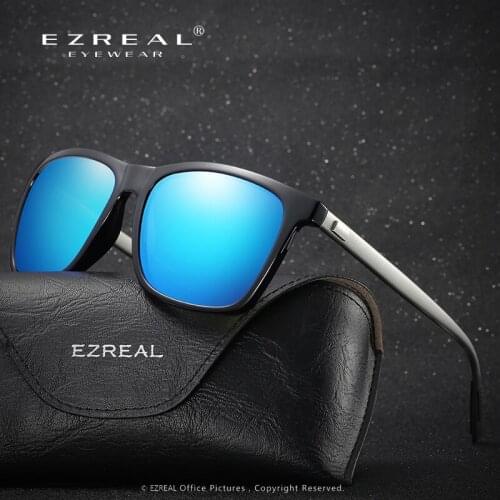 EZREAL Fashion Sunglasses Men HD Polarized Sunglasses Women Driving Mirrors Coating Black Frame Eyewear Male Sun Glasses UV400