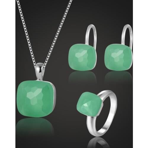 Zlxgirl jewelry Perfect Rhodium Silver color Wedding Copper jewelry sets fashion womens bridal accessories sets Russian womens