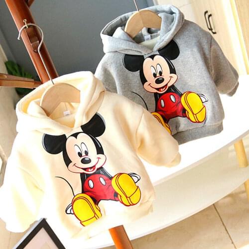 Children Autumn and Winter Baby Plus Velvet Hoodie Boys and Girls Plus Thick Clothing Childre of The Foreign Gas Hoodie Top
