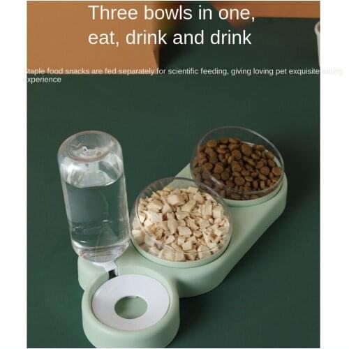 Three In One Cat Bowl To Automatic Drinking Basin To Prevent Overturning Cat Food Dog Rice Basin Dog Cat Supplies Bowl