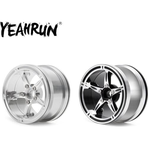 YEAHRUN 2.2 inch Metal Beadlock Wheel Rims Silver for 1/10 RC Car Axial Wraith 90048 RR10 RC Rock Crawler #23
