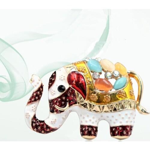 Thailand Elephant Shape Brooch Colorful Enamel Resin Brooches Pins For Women Kids Scarf Clothes Hat Accessories Jewelry