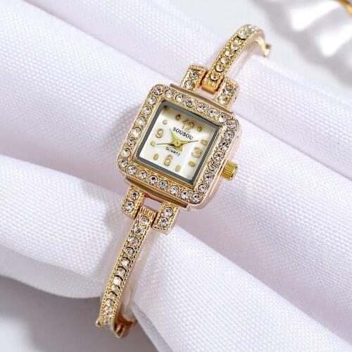 Ladies Watch Casual Fashion Quartz Full Rhinestone Gold/Silver Ladies Watch Analog Wrist Watch Watch Clock Zegarek Damski
