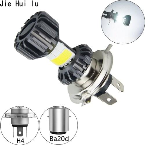 1Pcs H4 Ba20d H6 LED Motorcycle Headlight LED COB Hi/Low Beam White Motorbike Head Lamp Universal Motorcycle Accessories