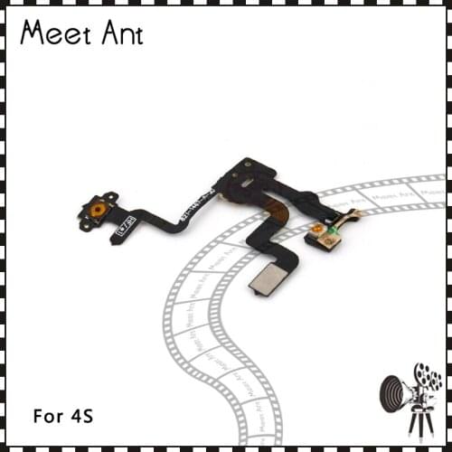 10Pcs/lot High Quality For iphone 4 4G 4S Power switch on off button control flex cable Repair Parts