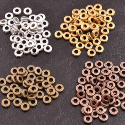 100pcs Metal Alloy Beads Trinkets DIY Spacer Beads for Jewelry Accessories 6mm