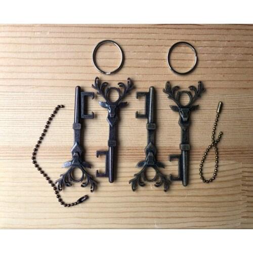 100pcs/lot Metal Deer Head Bottle Opener Retro creative key bottle opener For Christmas gift