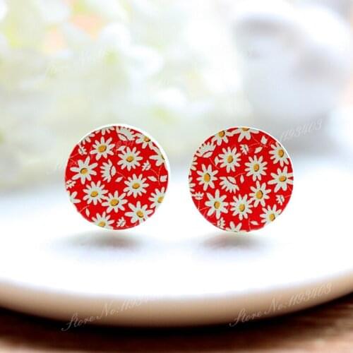16mm Flower Round High Quality Photo Wood Laser Cut Cabochon to make Rings, Earrings,Bobby pin,Necklaces, Bracelets-(WEH-86)