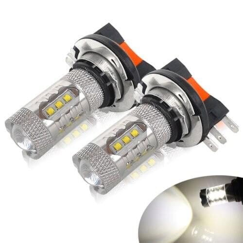2Pcs Canbus Anti Flicker Error Free LED Bulbs H15 PGJ23T1 Super White DRL 12V 80W CREEChip fit For V W Golf 6 MK6 Transorter