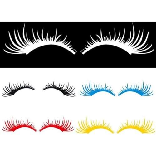 2pcs/lot 3d Charming Eyelashes Car Sticker Fake Eye Lash Car Headlight Funny Decals Door Window Vinyl Waterproof Product