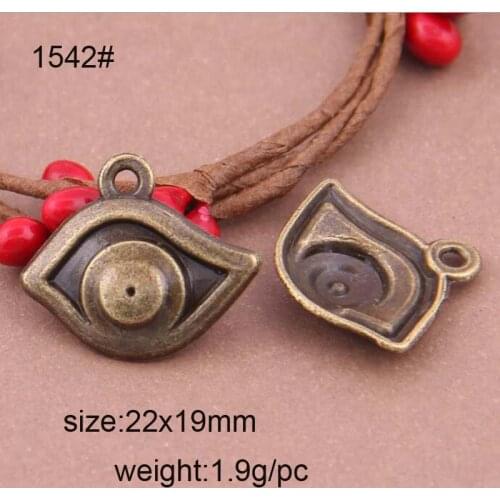 20pcs/lot 22x19mm Antique Bronze Eye Charms Dangle Hanging Charm DIY Jewelry Accessories Charms