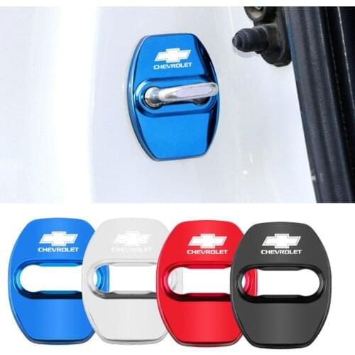 4 pcs Car Door Lock Protective Cover Stickers For Chevrolet Tahoe Equinox Silverado Trailblazer Bolt Spark Malibu Z71 Aveo Camar