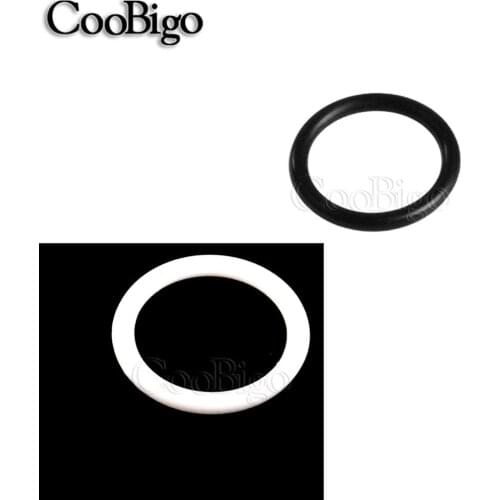 50pcs Black / White Plastic O Ring Round Buckle Outdoor Backpack Bag Apparel Garment Parts Accessories 13.5mm Inner Dia