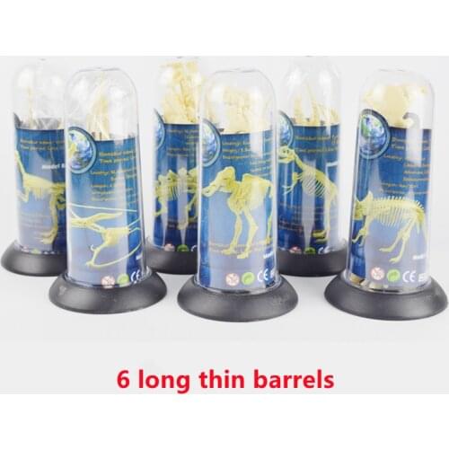 6 PCS Set Dinosaur skeleton new 4D assembly model toy puzzle dinosaur frame building blocks parent-child interactive ornaments