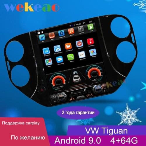 Wekeao 10.4" Vertical Screen Tesla Style 1 Din Android 9.0 Car Radio For Volkswagen VW Tiguan Car Dvd Player Auto GPS Navigation