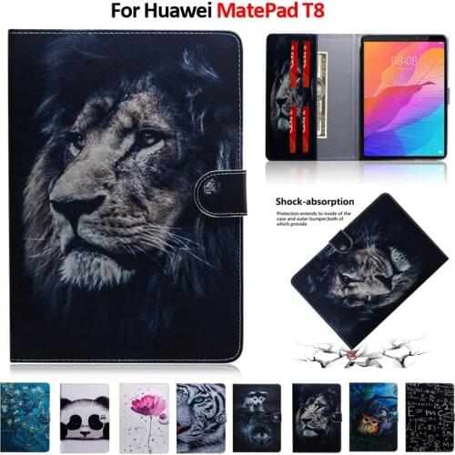 Color Pattern Tiger Lion Tablet Case For Funda Huawei Matepad T8 Case Kobe2-L03 Kob2-L09 Case Cover For Huawei Mate Pad T8 Case