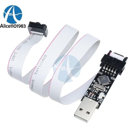 DIY Electric Unit High quality 10 Pin USBASP USBISP 3.3/5V AVR Programmer USB Cable Adapter ATMEGA8 ATMEGA128