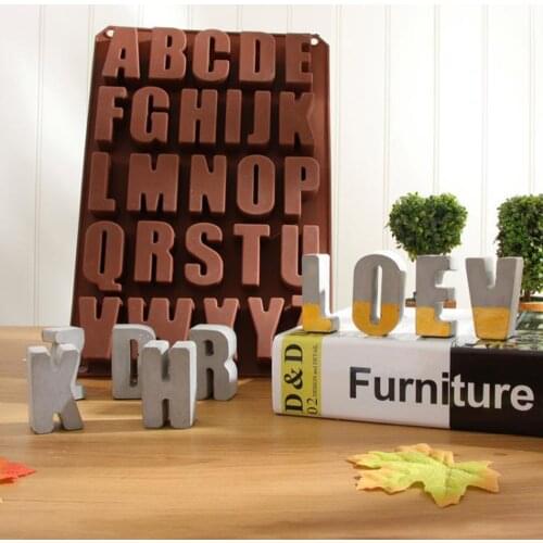 26 Big English Alphabets/Letters Shape DIY Jelly Ice Silicone Mold Cake Decorating Fondant Cake Chocolate Moulds WYQ