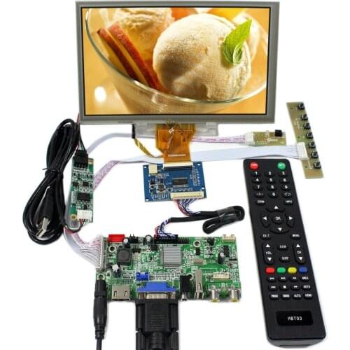 HD MI+VGA+AV+Audio+USB LCD Controller board With 8inch 800x480 AT080TN64 Touch Panel