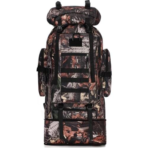High-capacity Camouflage Tactical Shoulder Bag Waterproof Tear-resistant 100L Climbing Bag Can Be Customized Zipper Bag Unisex