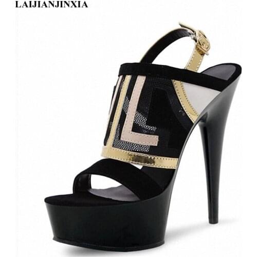 LAIJIANJINXIA New Classics Ankle Strap 15CM High Heel Platforms Pole Dance Shoes Star / Model Shoes, Sandals Wedding Shoes
