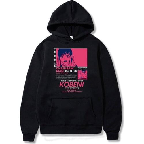 2021 Hot Sale Streetwear Anime Chainsaw Man Retro Pattern Loose Casual Design Comfortable Oversized Fashion Long Sleeves Hoodies