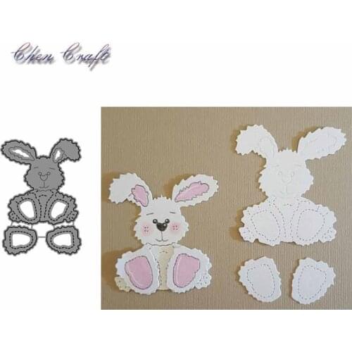 Metal Cutting Dies Rabbit Background Scrapbooking Paper Craft Punch Knife Embossing Art Cutter Dies