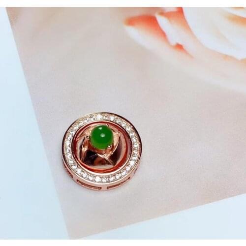 Fashion clear green Jade necklace for women with silver