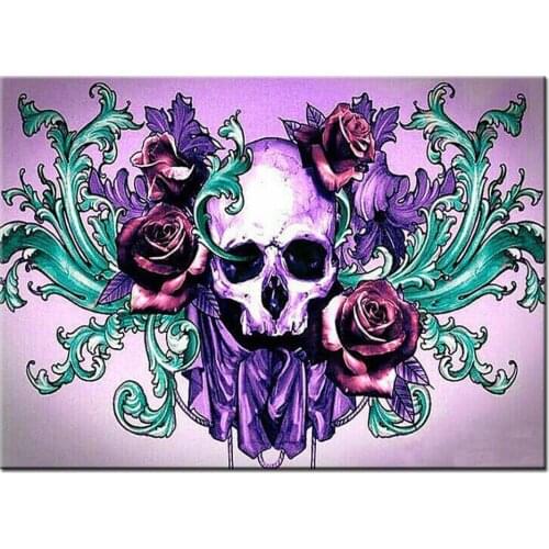 5D Diy Diamond Painting Set Skull Rose Cross Stitch Kits Diamond Mosaic Embroidery Painting Full Square Round Drill Decor Child