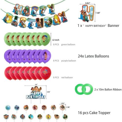 Luca Disney Pixar Theme Party Balloon Flag Insert Set Decoration Birthday Celebration Alberto Sea Monster Anime Figure Kids Gift