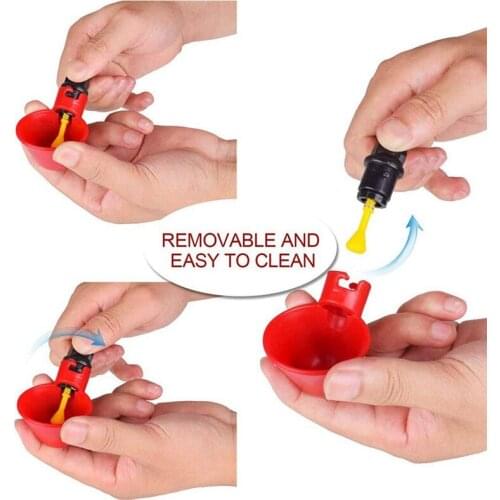 NHBR 24Pcs Feed Automatic Bird Coop Poultry Chicken Fowl Drinker Water Drinking Cups Livestock Drinking Cup Poultry Tools