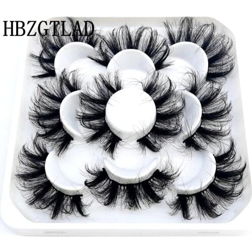 HBZGTLAD new 5 pairs natural false eyelashes fake lashes long makeup 3d mink lashes eyelash extension mink eyelashes for beauty
