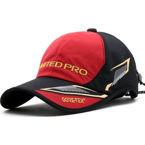 2021 New Fishing Hats Black Red Summer Autumn Breathable Sun Protection Fishing Caps Waterproof Men Fishing Caps Baseball Cap