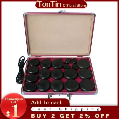 NEW wholesale & retail electrical heating 220V SPA hot energy stone 23pcs/set with heat box (model 4+5+6+8)
