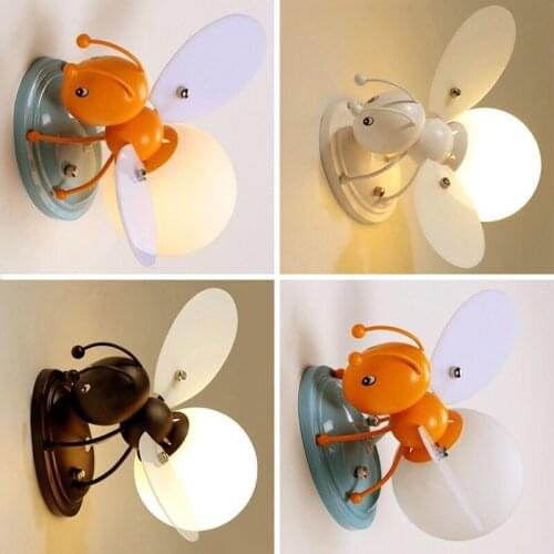 Novelty Fireflies Cartoon Wall Lamp Kids Childrens room Wall Lights Fixture Bedside Night Light Corridor Stairs lighting